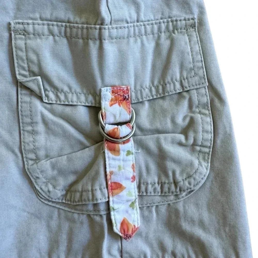 Y2K Gymboree Cargo Pants Beige Adjustable Waist Pockets Girls size 9